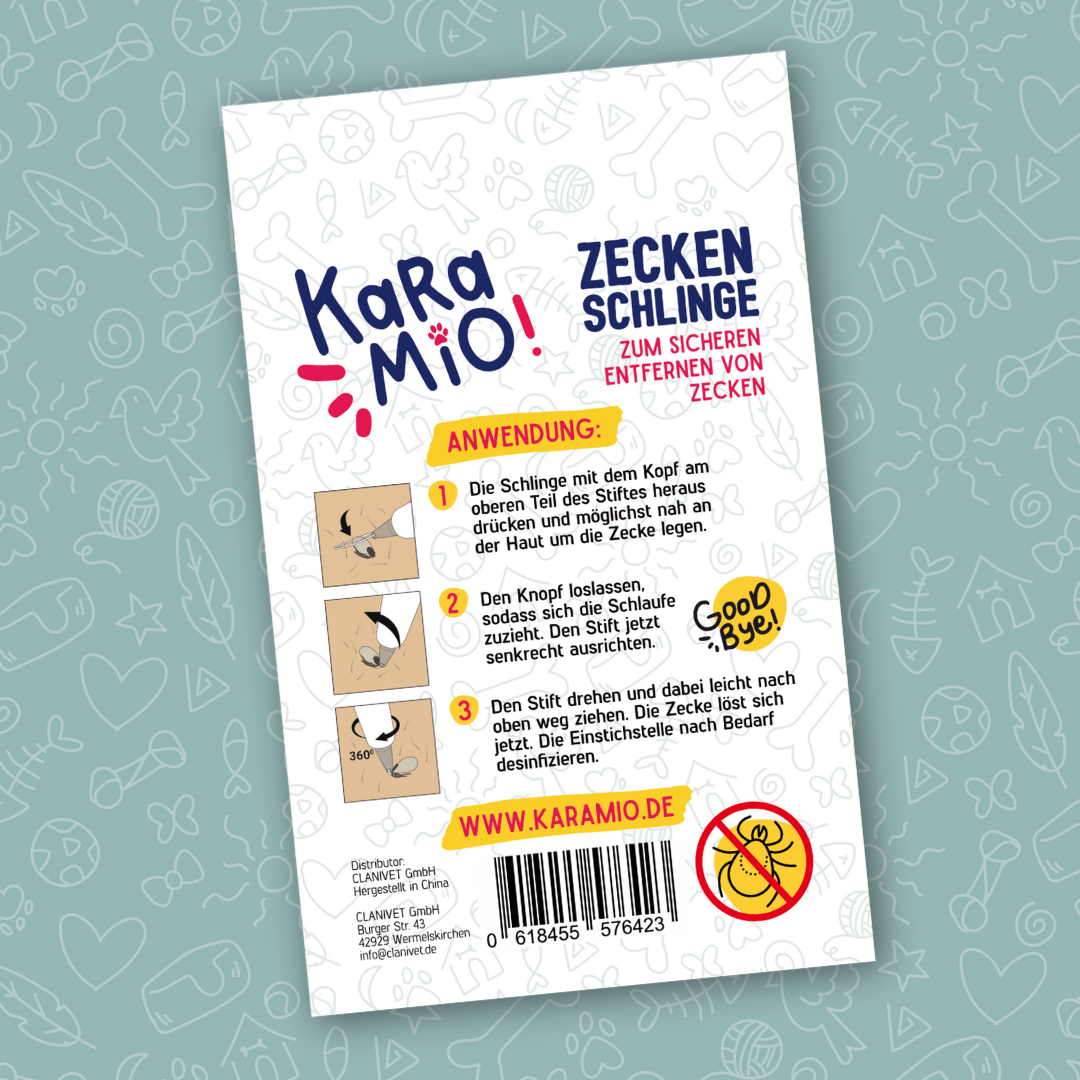 Karamio Zecken-Bundle für Hunde – Zeckenhalsband und Zeckenschlinge -